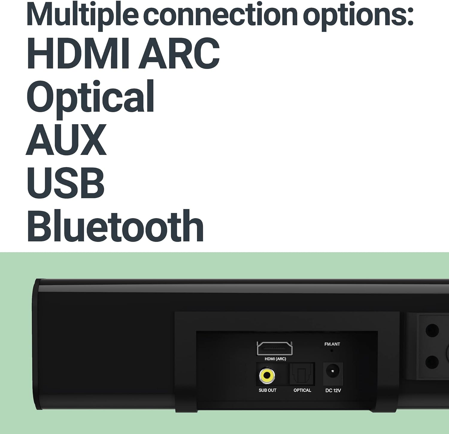 Majority K2 Soundbar 150W BT/USB/Optical/HDMI/Wls-Sub Black (UK)