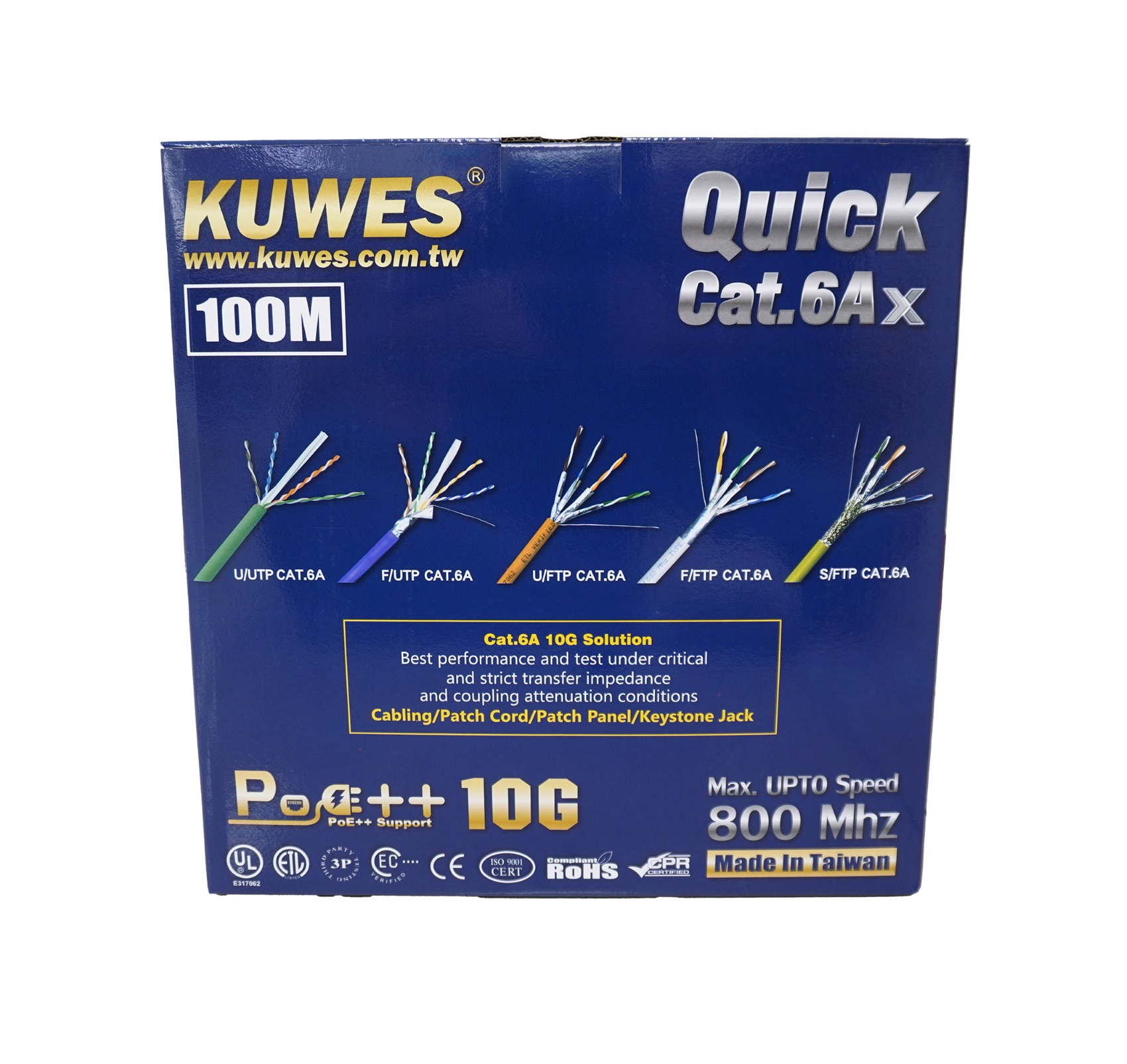 Kuwes CAT6A UTP Pure Copper Indoor 100m Grey