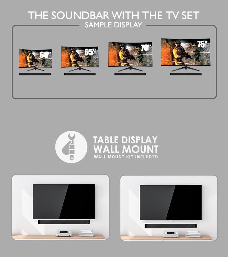 SonicGear BT-5500 160W Soundbar with Wireless SubWoofer BT-USB-FM-HDMI