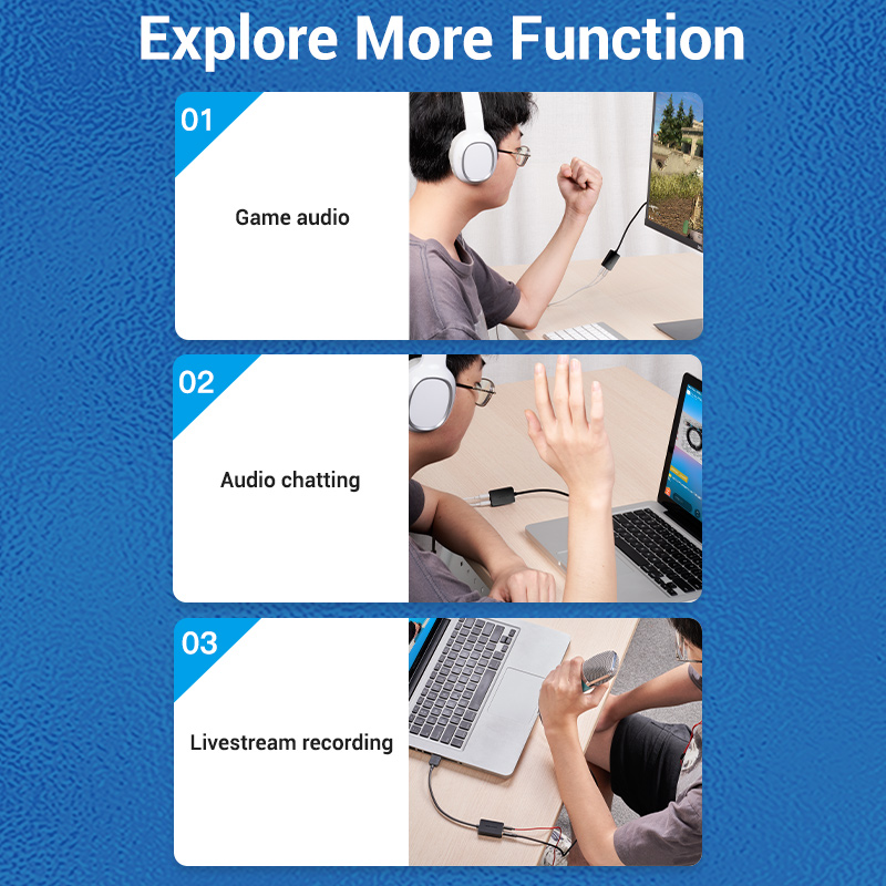 Vention AUDIO CONVERTER USB-A to 2x3.5mm 1.0m Cable CDYBF