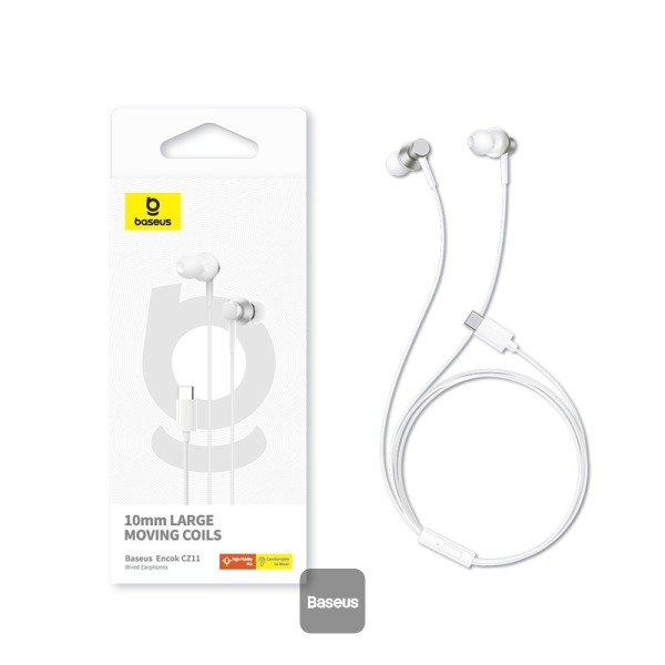 Baseus  Earphones Wired Type C Encok CZ11 White