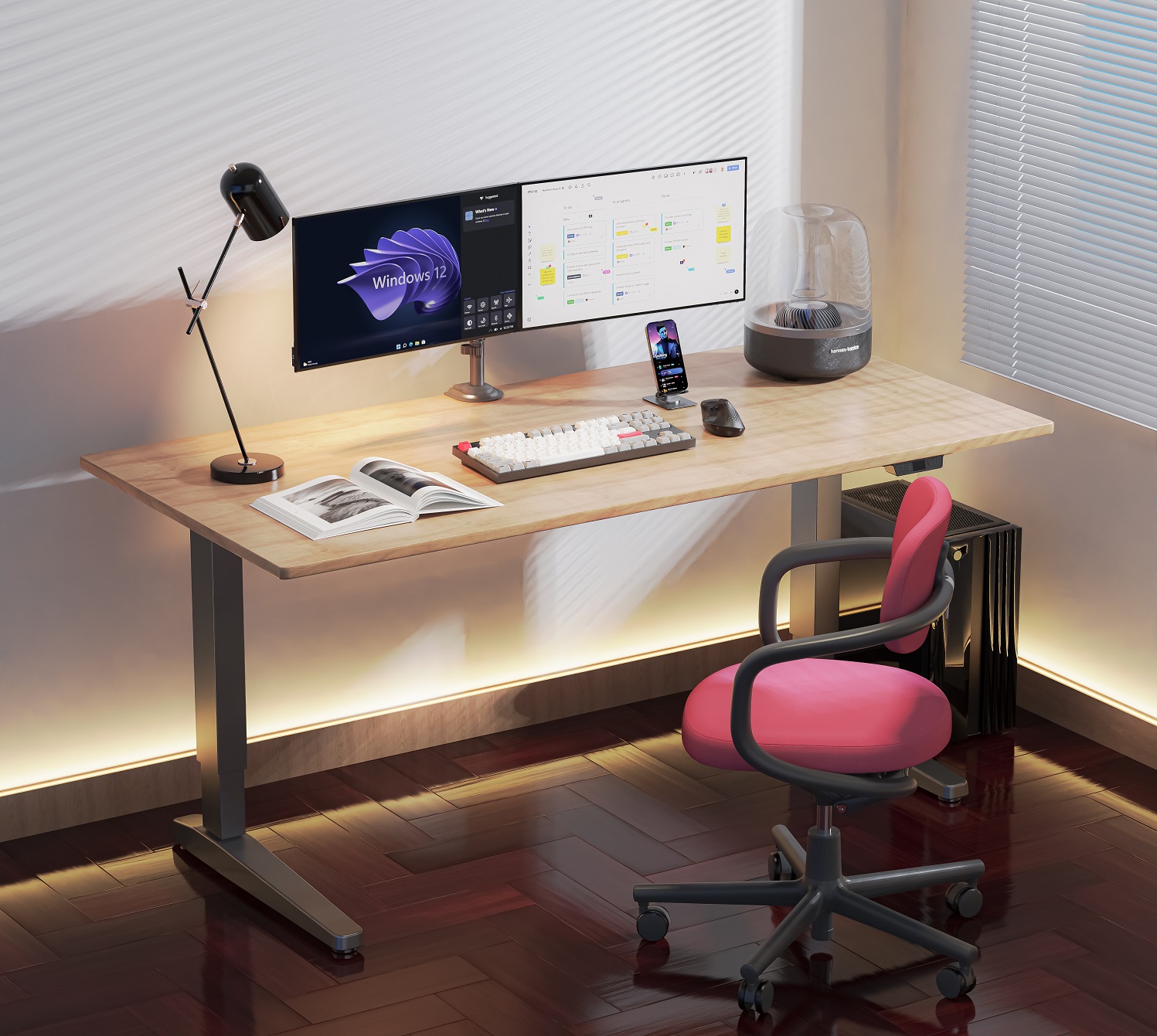 NBMounts H180 Twin Arm Gas Desktop Monitor Mount (upgraded version)