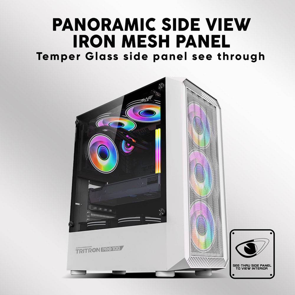 Armaggeddon Gaming Case ATX 4xARGB TRITRON PRO 100 White