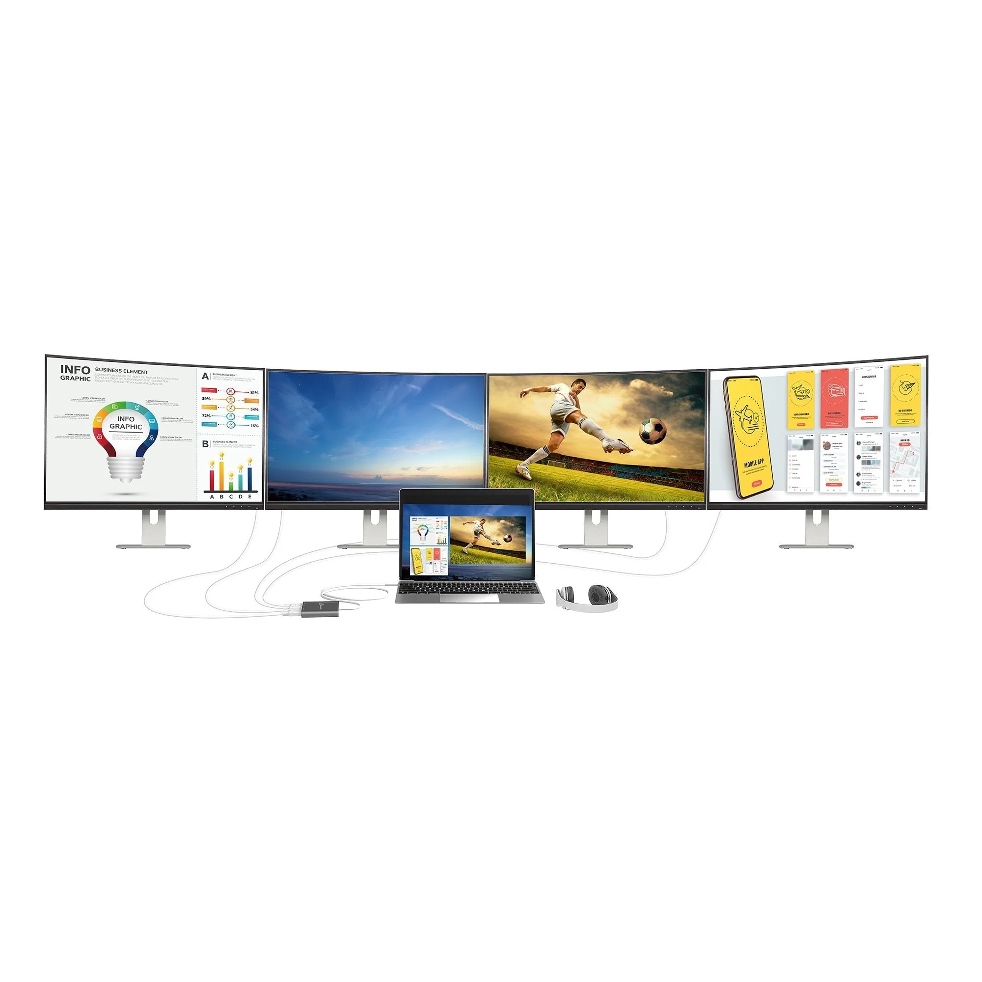 j5create Converter USB-C to 4-Port HDMI Multi-Monitor JCA366