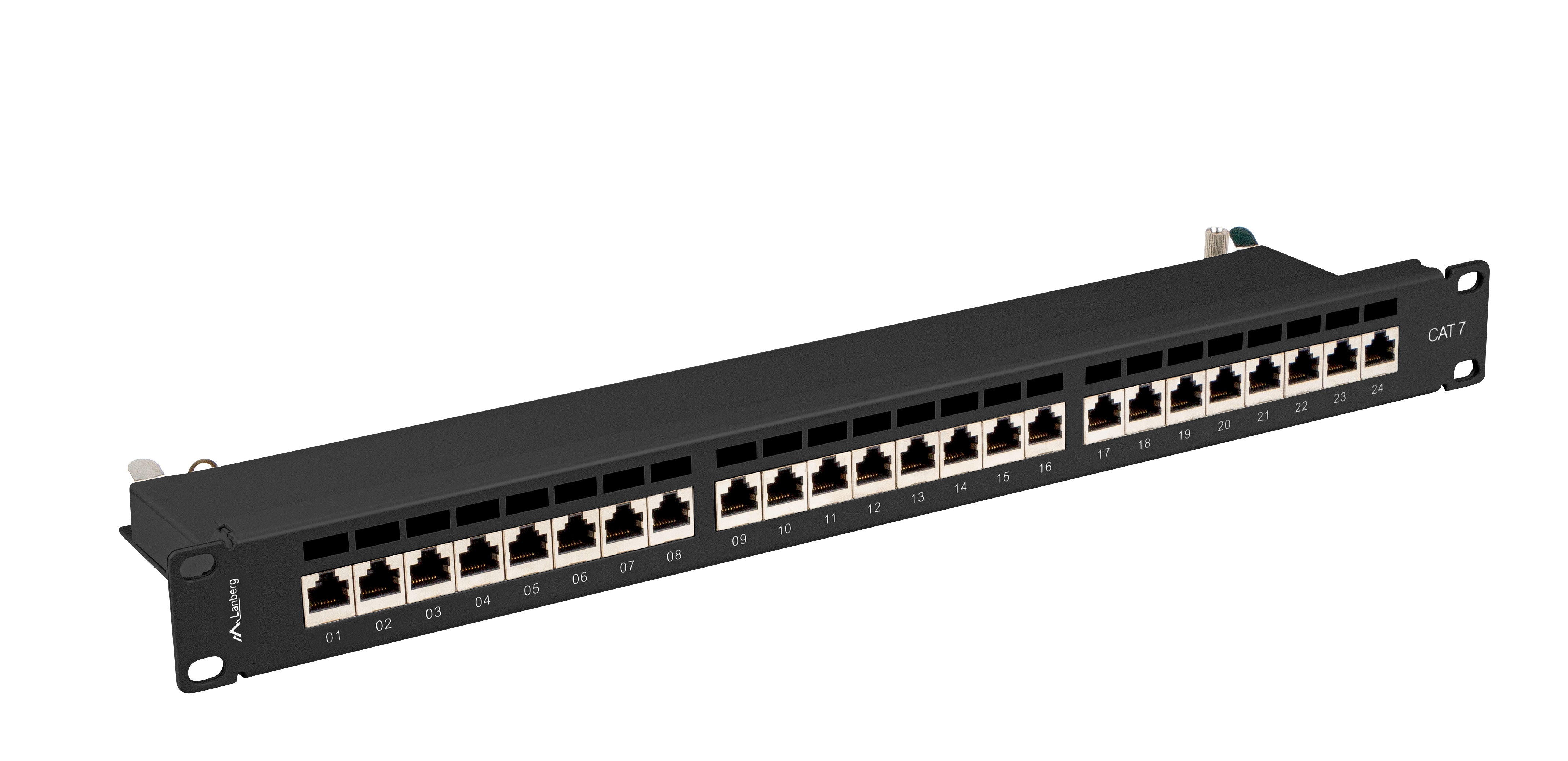 Lanberg Patch Panel 24-Port 1U 19" CAT7 FTP Shielded Black PPS7-1024-B