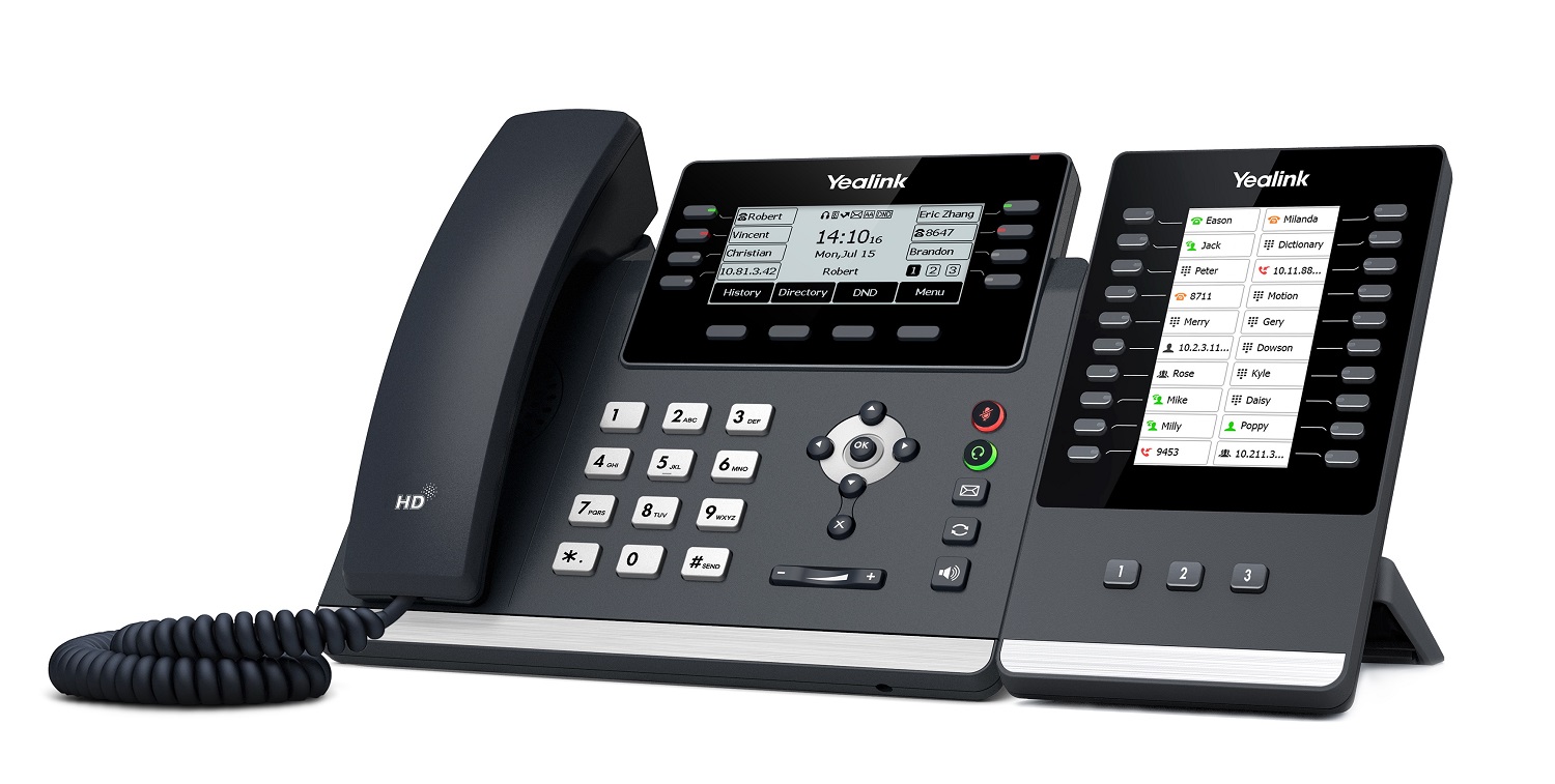 Yealink IP Phone Desktop PoE 3.7'' Gigabit, USB & Expansion T43U