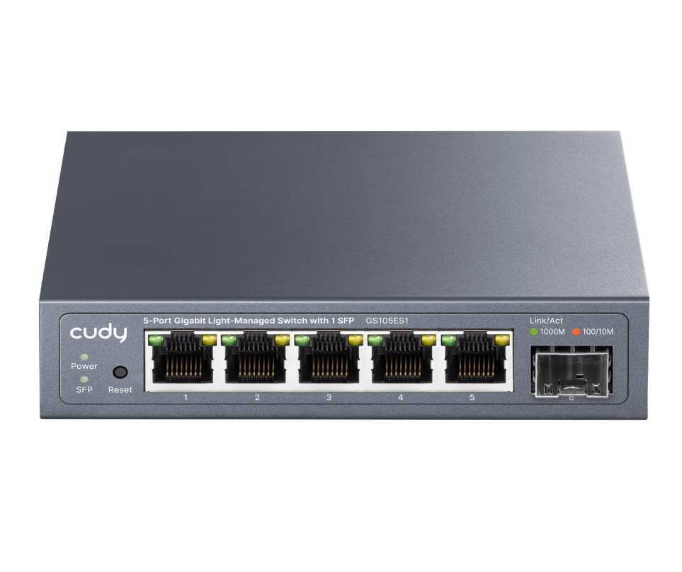 Cudy Switch Gigabit Ethernet Cloud Easy-Managed 5-Port + SFP GS105ES1