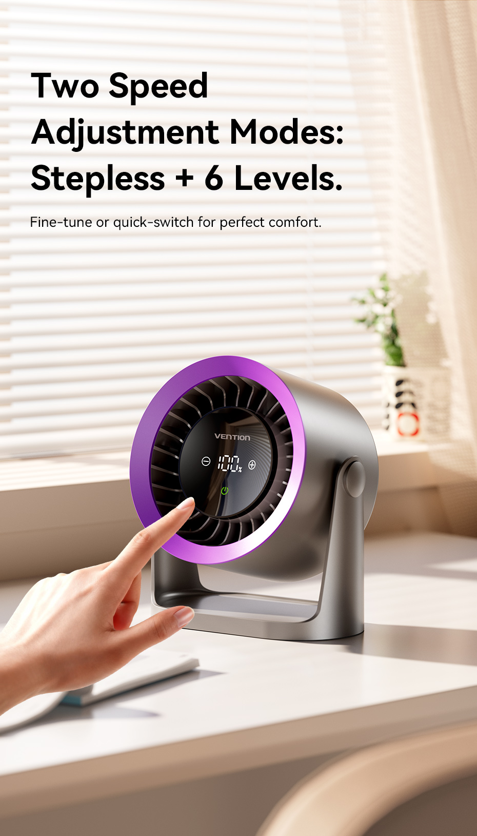 Vention Air Circulation Fan Desktop with Display & Wall Mount PBIH0