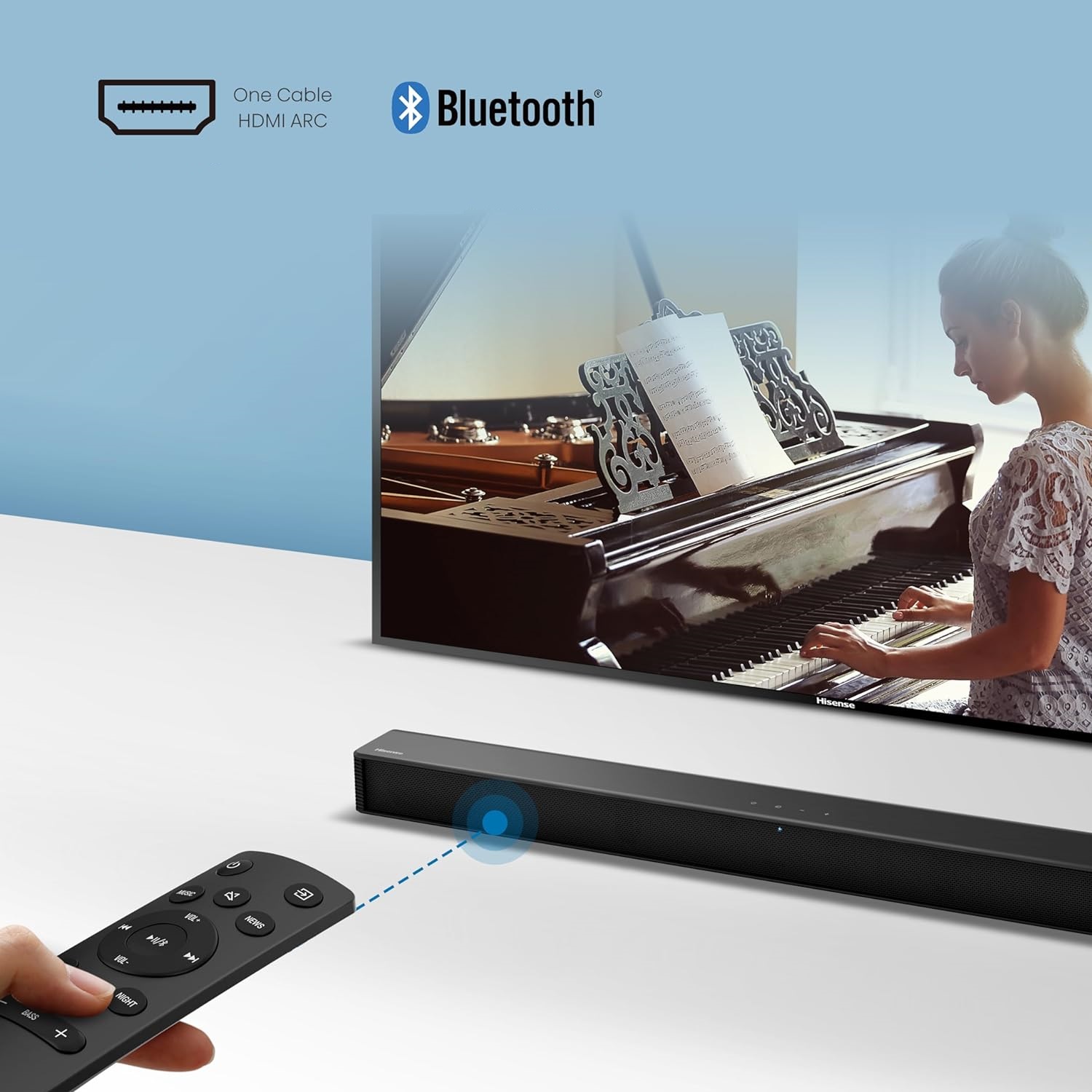 Hisense HS205G Dolby-DTS Virtual X Soundbar 120W BT-USB-HDMI