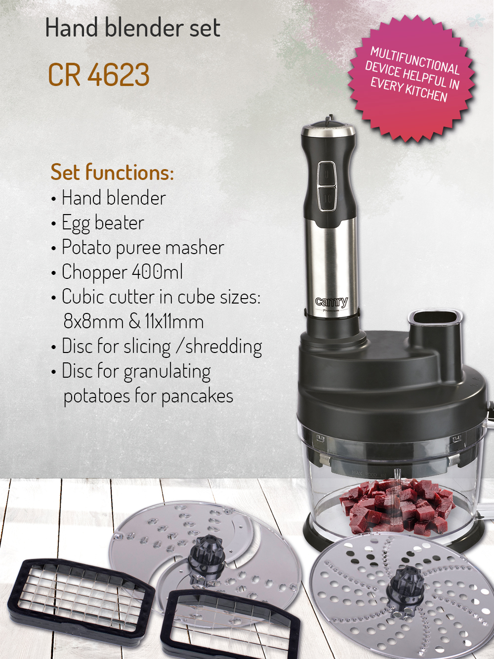 Camry CR4623 Hand Blender 14in1 Set 1600W