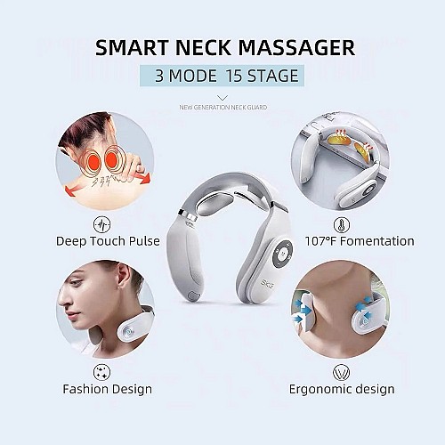 SKG Neck Massager Pulse-Heat-Remote-3xModes 4098E