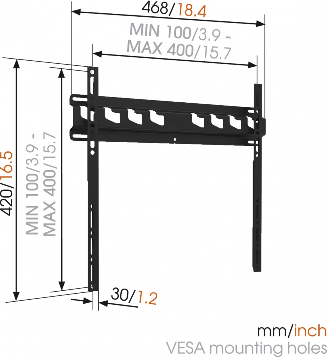 Vogels MA3000 FLAT TV Wall Mount 32-65'' Fixed Black