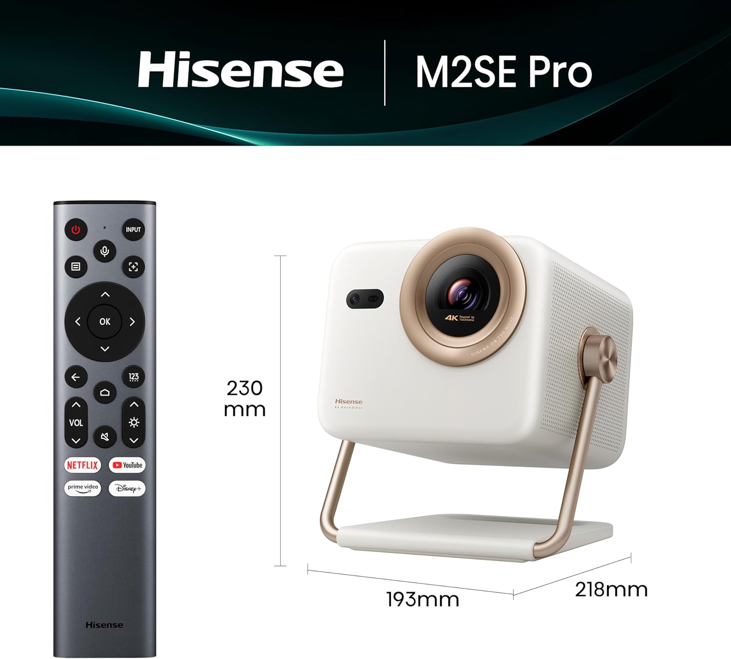 Hisense M2SE Pro 4K Laser Portable Mini Projector