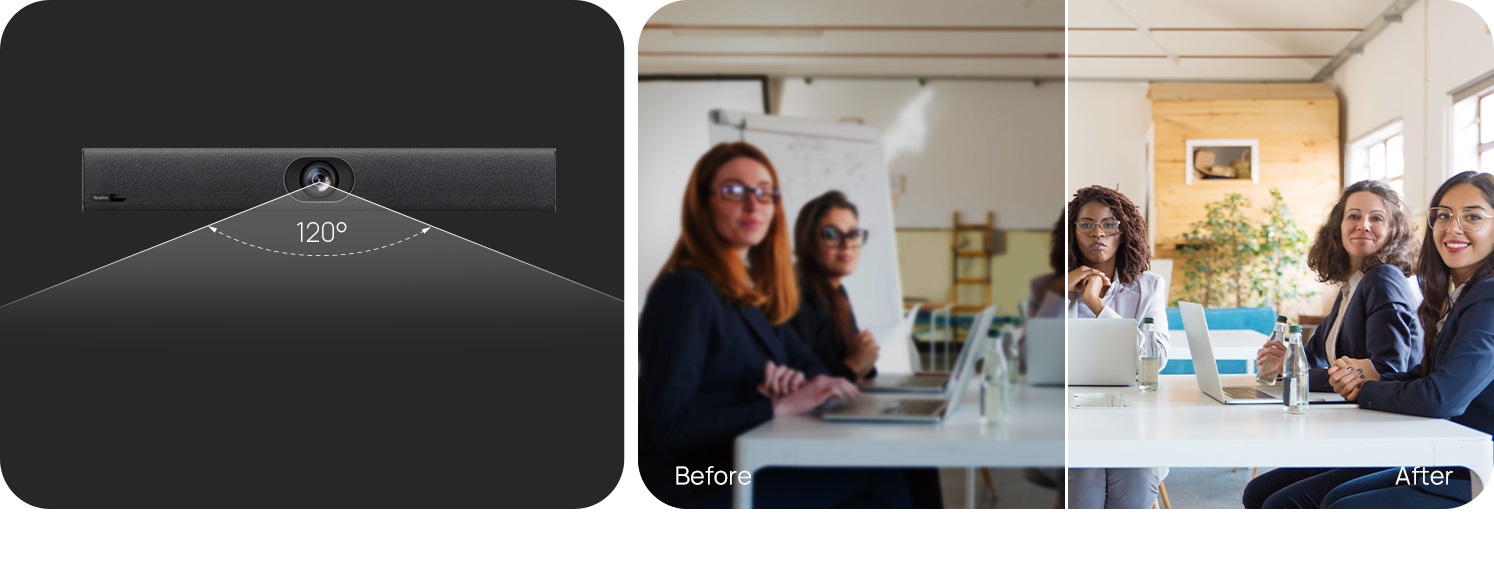 Yealink Video Conferecing Bar USB with 4K Camera, 8 Microphones, Speaker & Autofocus/Speaker Tracking UVC40E2