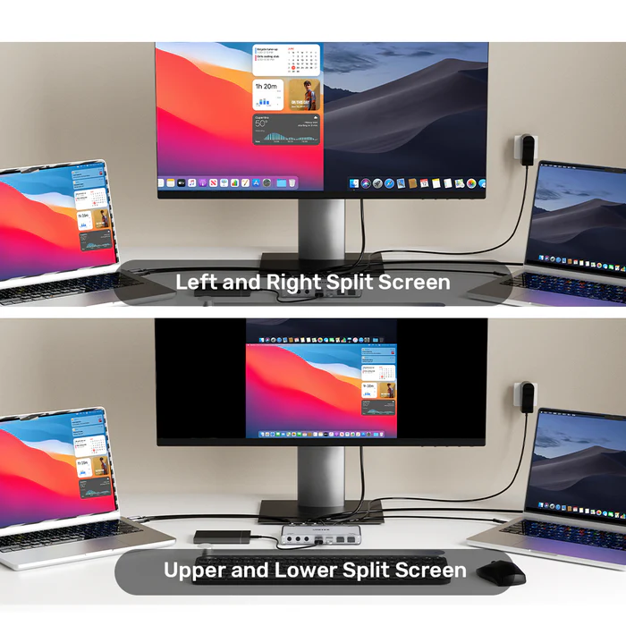 Unitek KVM HDMI Switch USB-C 10Gbps Split-Screen 5-Port Hub D1118A