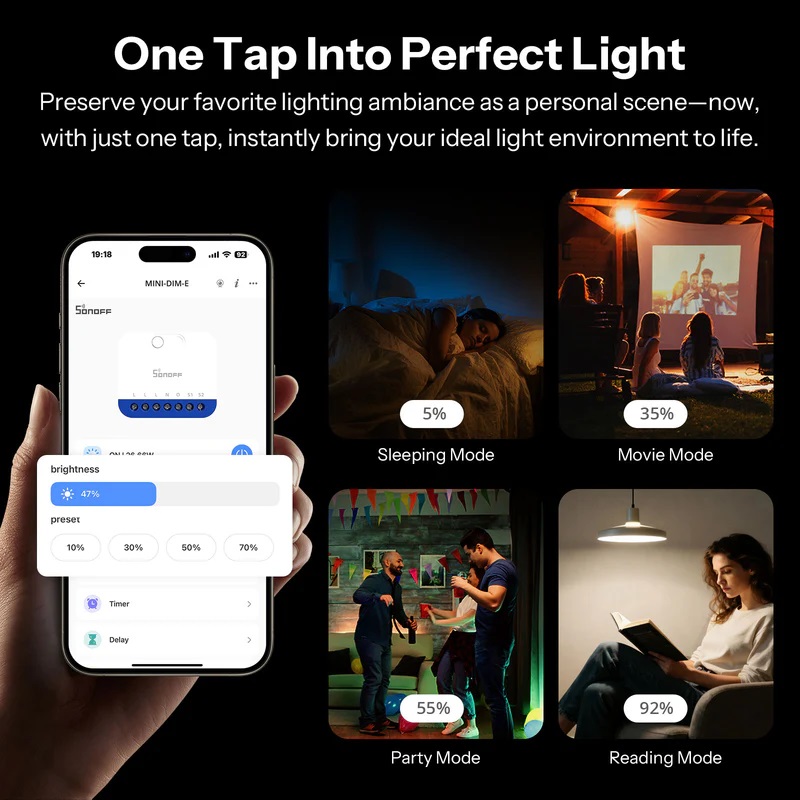 Sonoff Smart Dimmer Wall Switch With Matter MINI-DIM-E