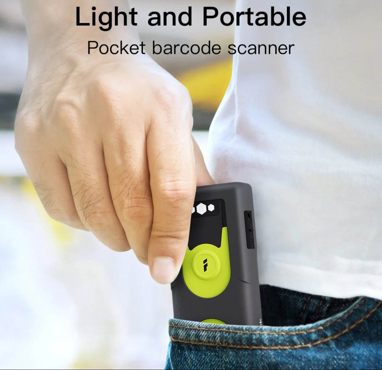 Inatech Barcode Scanner CMOS 1D/2D Wireless 2.4GHz/Bluetooth USB-A 1200mAh Portable BCST-42 Green
