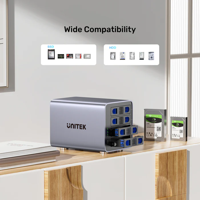 Unitek 4-Bay External SATA 2.5/3.5 HDD/SSD Enclosure with RAID USB-A S1301A
