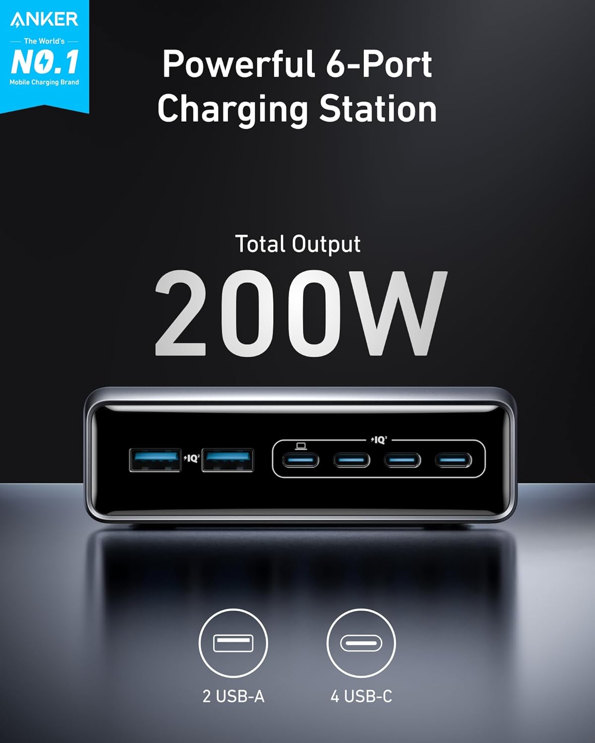 Anker Mobile Charger Desktop 200W PRIME A2683 Black