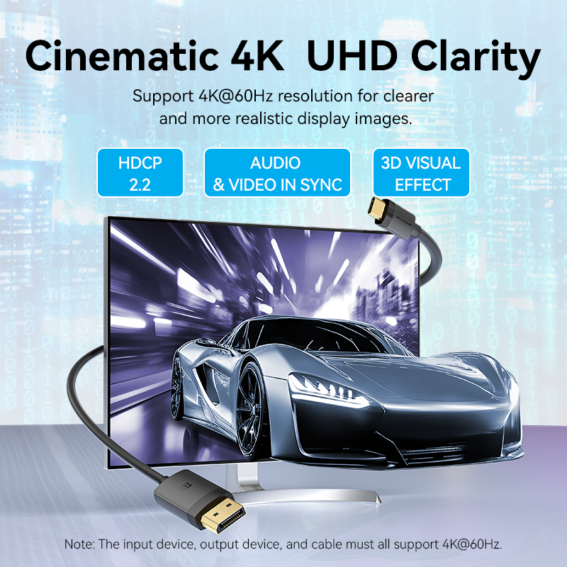 Vention Converter USB-C to DisplayPort Cable 4K60Hz 1.0m CRJBF