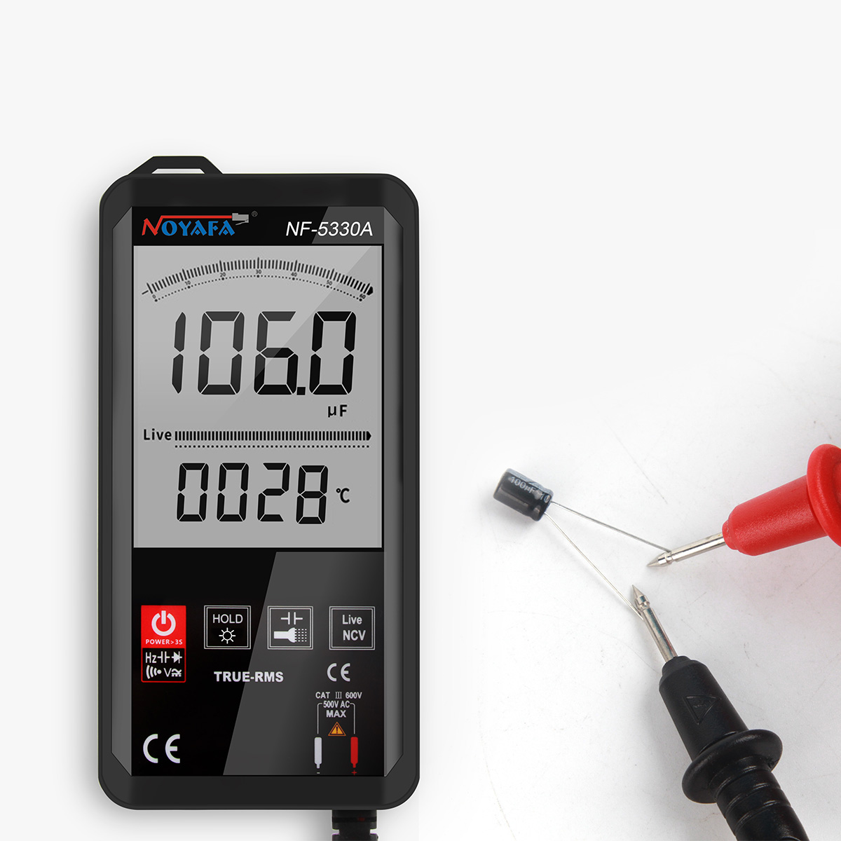 Noyafa Digital Multimeter for AC/DC Voltage, Current, Resistance and Continuity Testing NF-5330A
