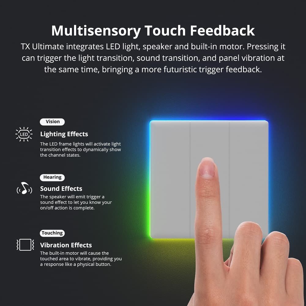 Sonoff T54C-WiFi Smart Wall Touch Switch 4-Button White