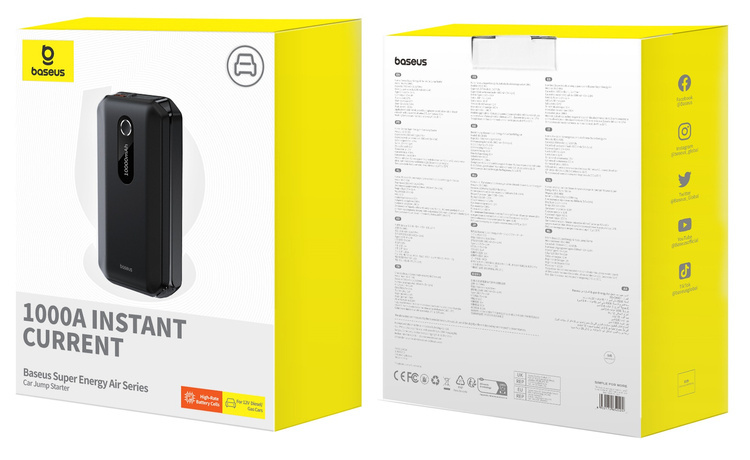 Baseus Car Jump Start Booster & Powerbank 10000mAh 1000A Super Energy Air Series