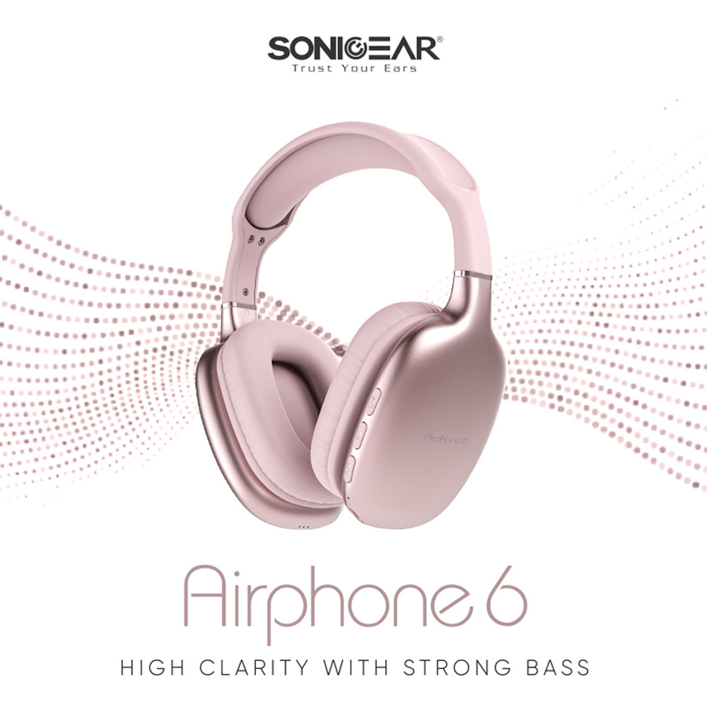 SonicGear Headphones Bluetooth AIRPHONE 6 Champagne Gold