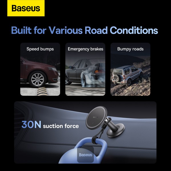 Baseus C01 Car Dashboard Magnetic Stick-On Phone Mount Black