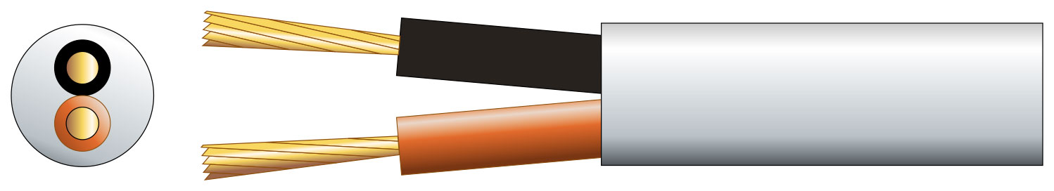 Mercury Speaker Cable Double Insulated 2x1.15mm White 100m 801.817UK