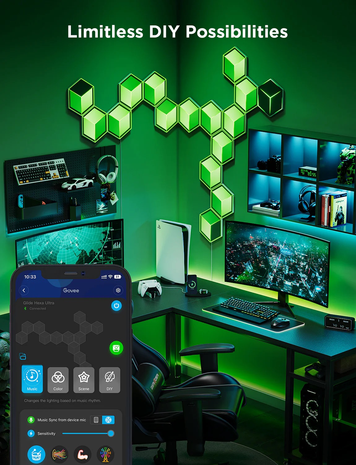 Govee Gaming Wall Glide Hexa Ultra Light Panels 7pcs (EU) H606A