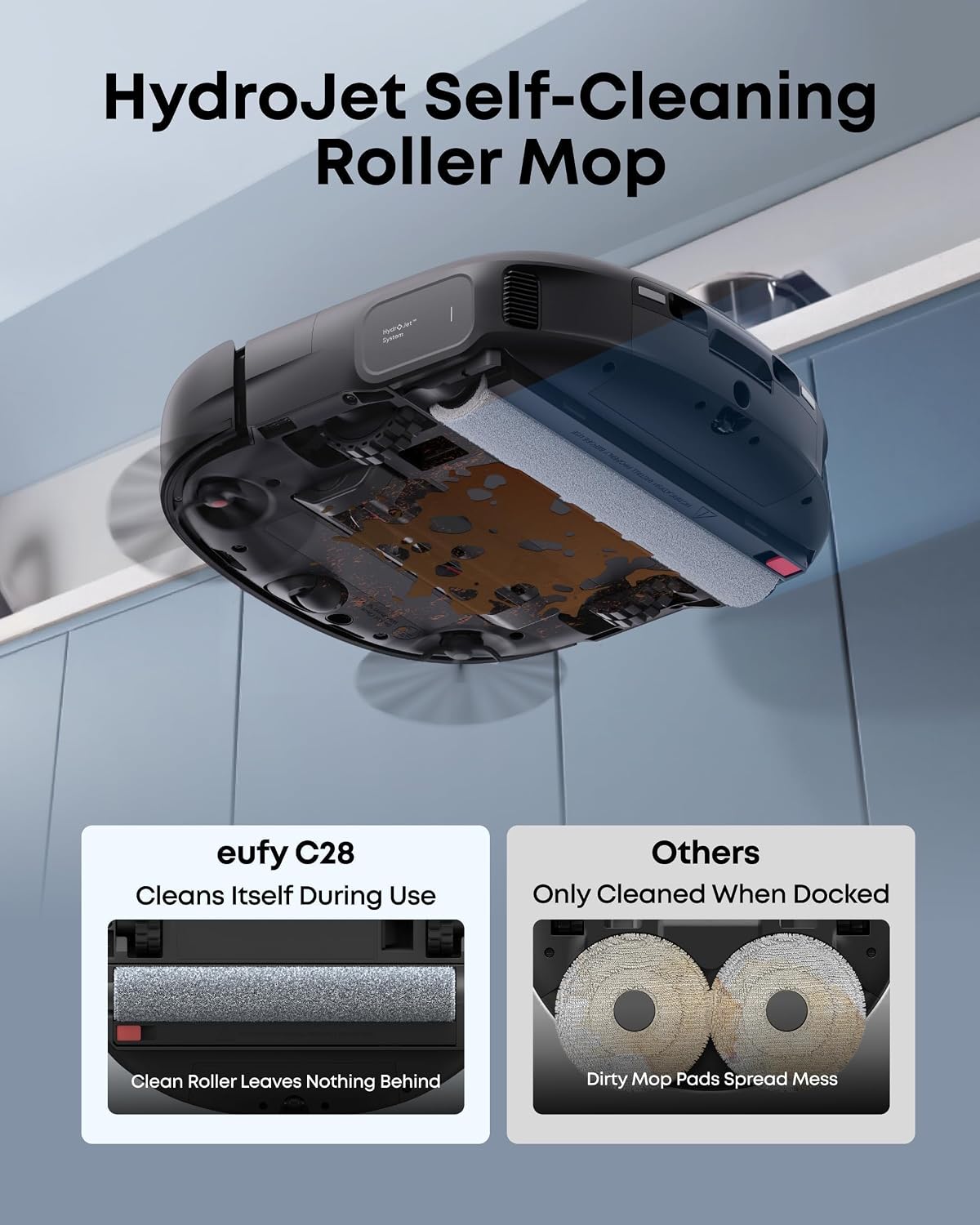 Anker Eufy Robot Vacuum Omni C28 15000Pa Suction, All-in-One Station, Tangle-Free for Pet Hair, AI Obstacle Avoidance, LiDAR Navigation
