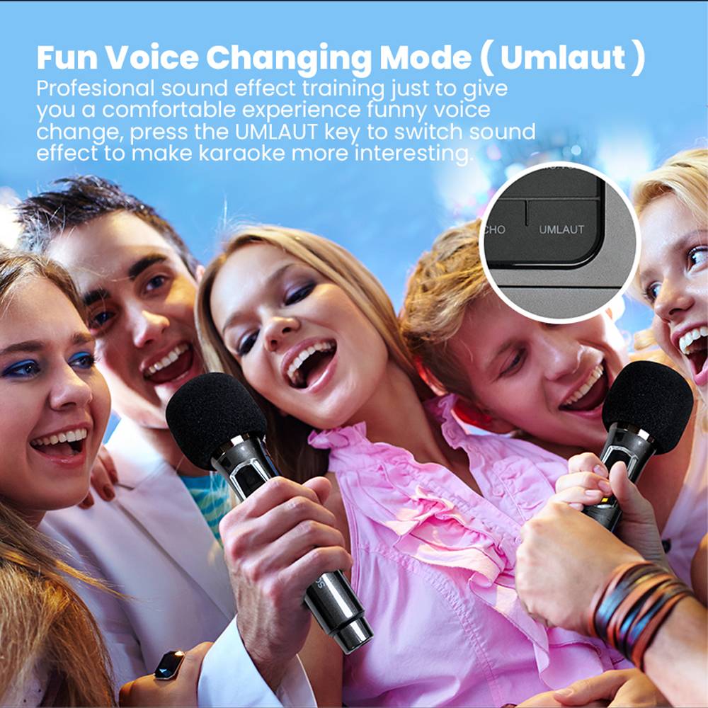 SonicGear AudioXPro1200HD 2 x 12'' Portable Karaoke Speaker with 2 x Wireless Microphones