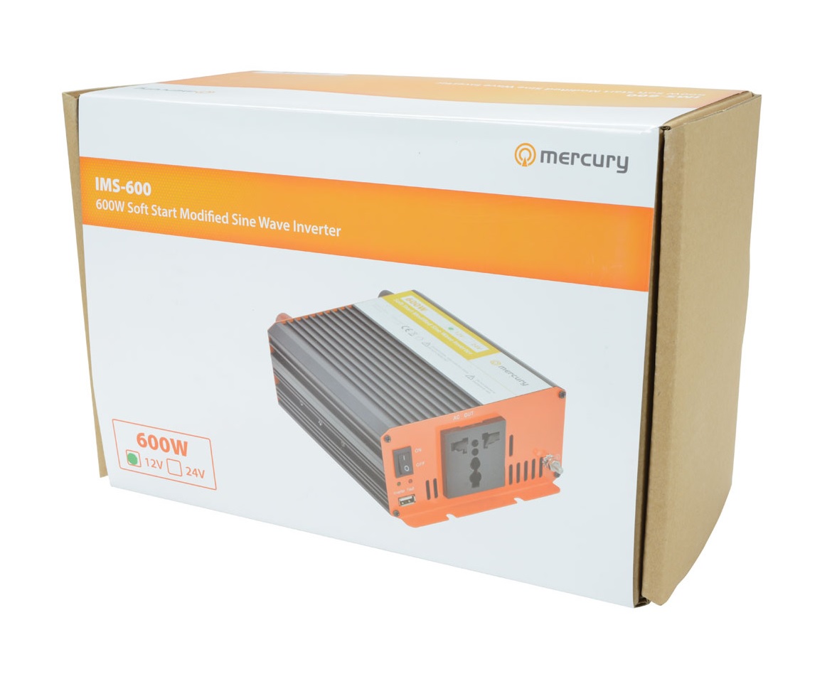 Mercury IMS600-12 12VDC 600W Inverter + USB 652.004UK