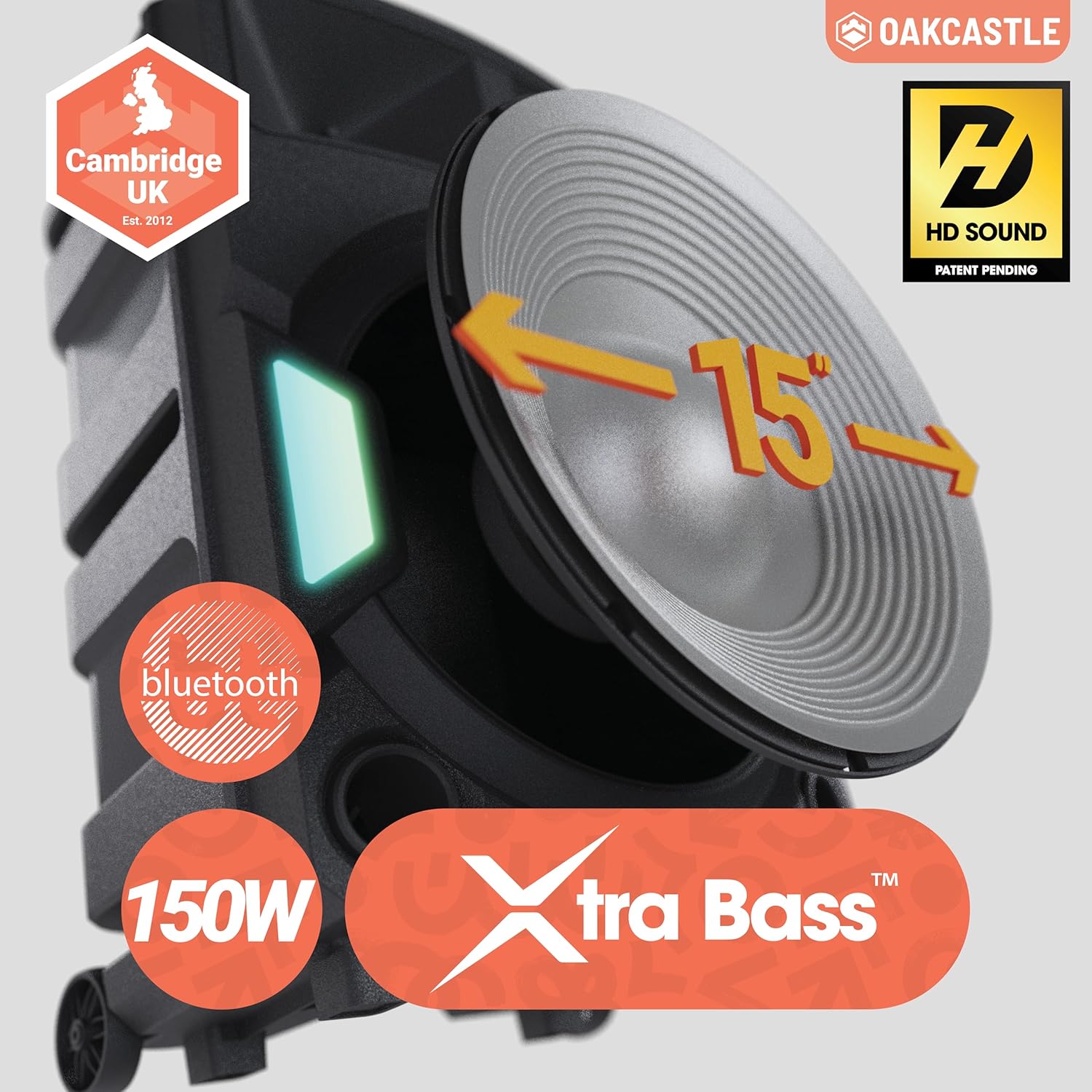 Majority Speakers Portable Karaoke PS500 150W 2xMic + Tripod (Oakcastle) UK