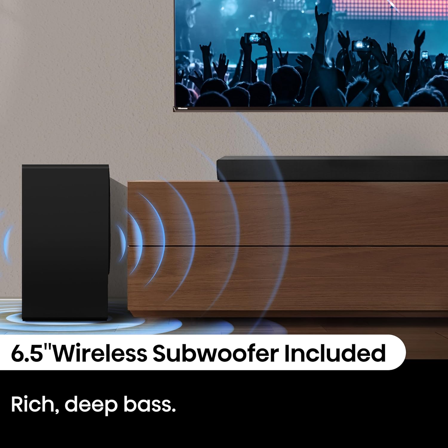 Hisense SoundbarAX3100Q ,3.1Ch, 500W with Wireless Subwoofer, Dolby Atmos