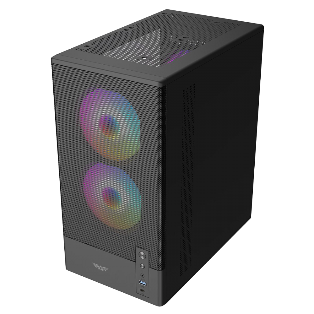 Armaggeddon Gaming Case M-ATX DEEPFREEZE DUPLEX 2 Black 3x ARGB Fans