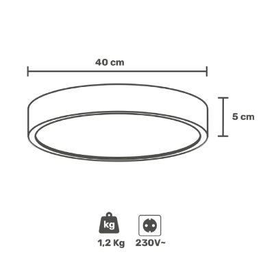 GBC HeyLight 30W Smart WiFi Ceiling Light 15 inch 3000K-5000K