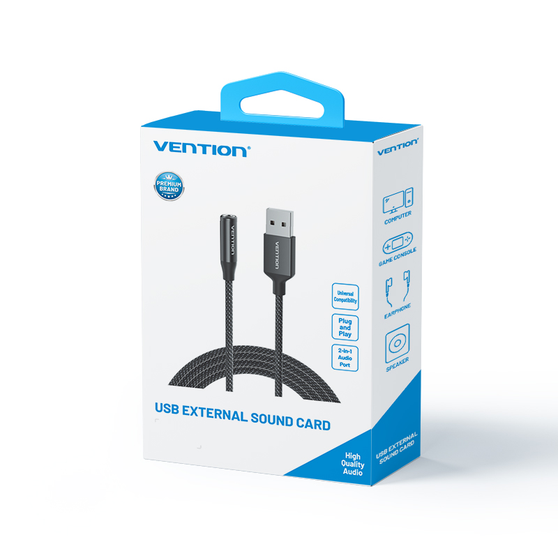 Vention AUDIO CONVERTER USB-A to 1x3.5mm 1.0m Cable Braided CVEBF