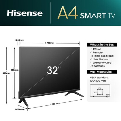 Hisense 32A4N 32'' HD Smart LED TV