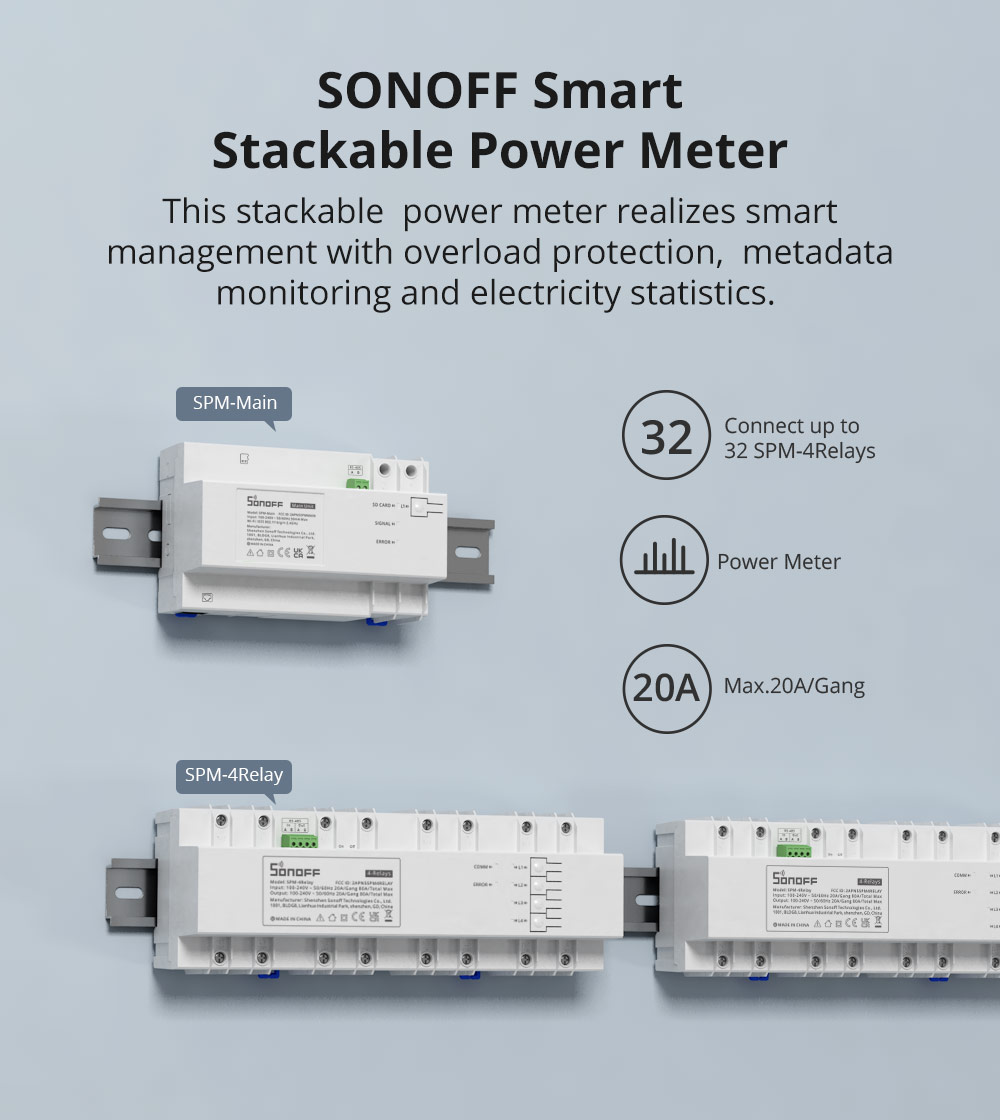 Sonoff SPM-4Relay 20A Wifi Smart Switch