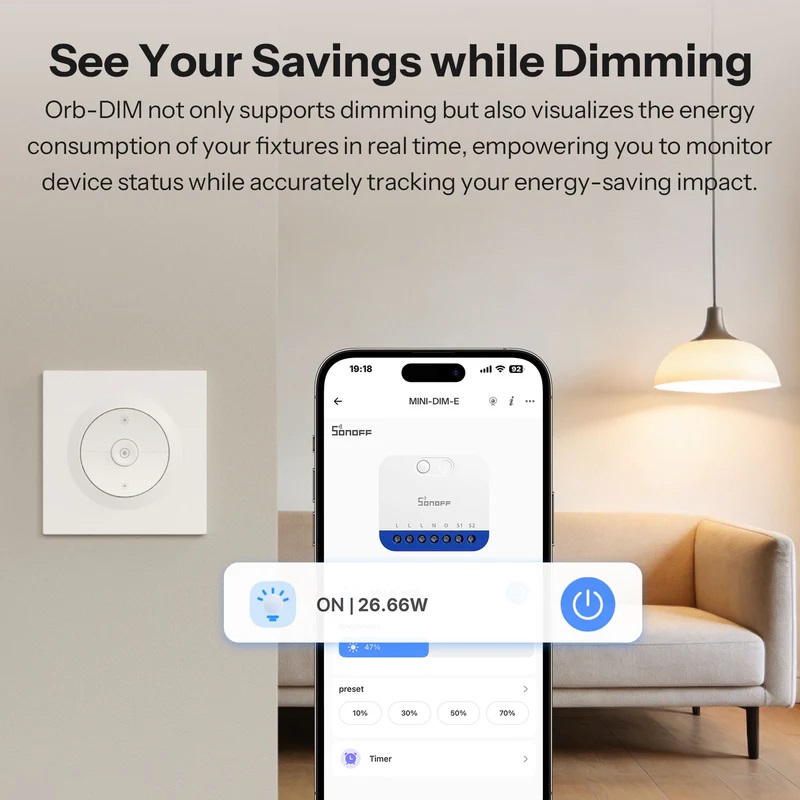 Sonoff Smart Dimmer Wall Switch With Matter MINI-DIM-E