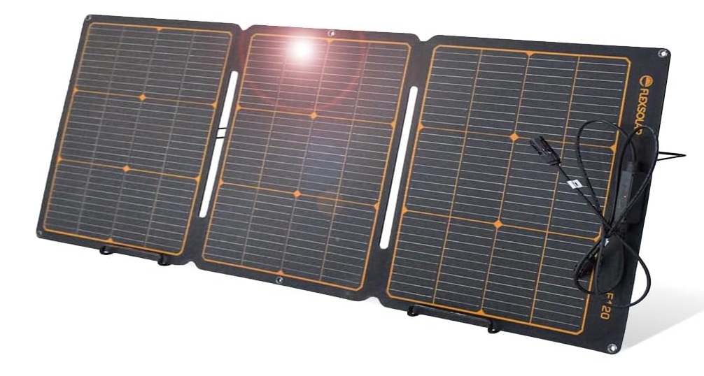 FlexSolar 120W Universal Portable & Foldable IP68 Solar Panel