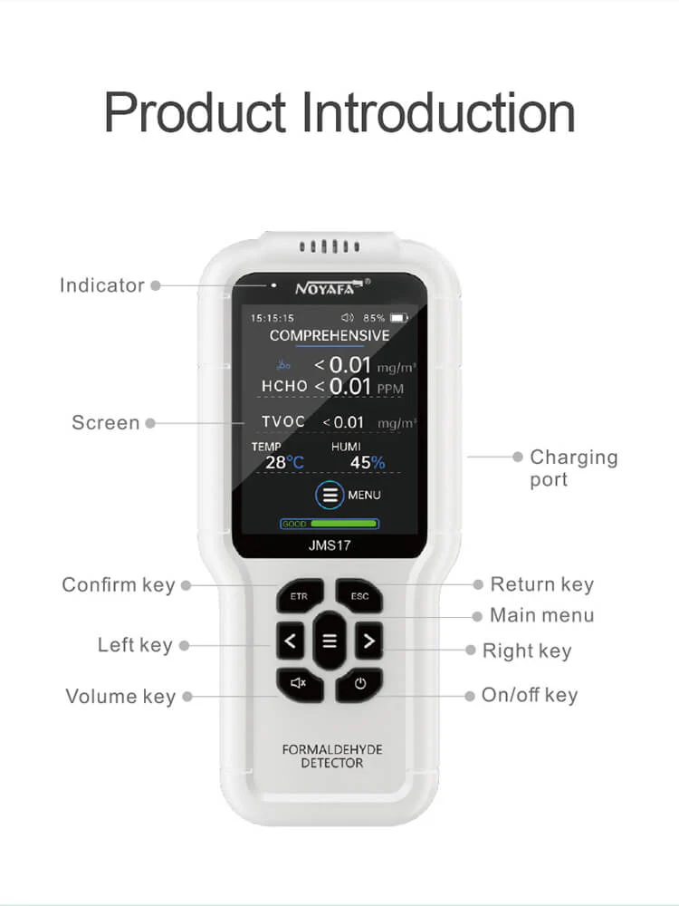 Noyafa Portable Indoor Air Quality Tester with Formaldehyde Detector JMS17