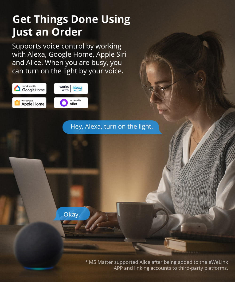 Sonoff M5 Matter WiFi Smart Wall Mechanical Switch 2-Button White