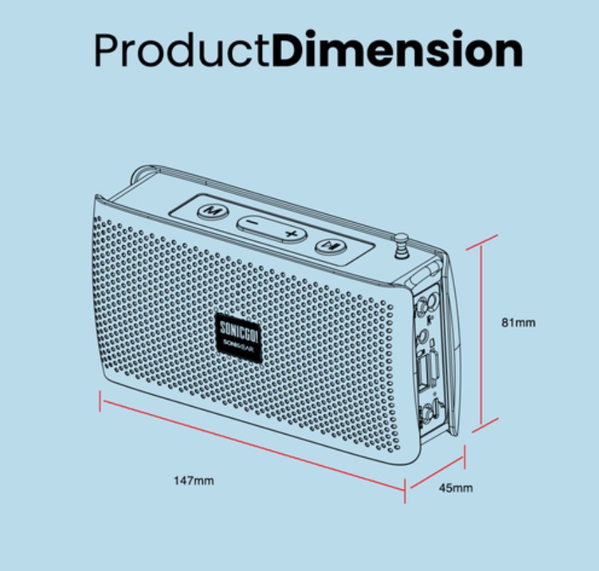 SonicGear SONICGO! RDO30-X Portable BT/FM/USB Speaker Black
