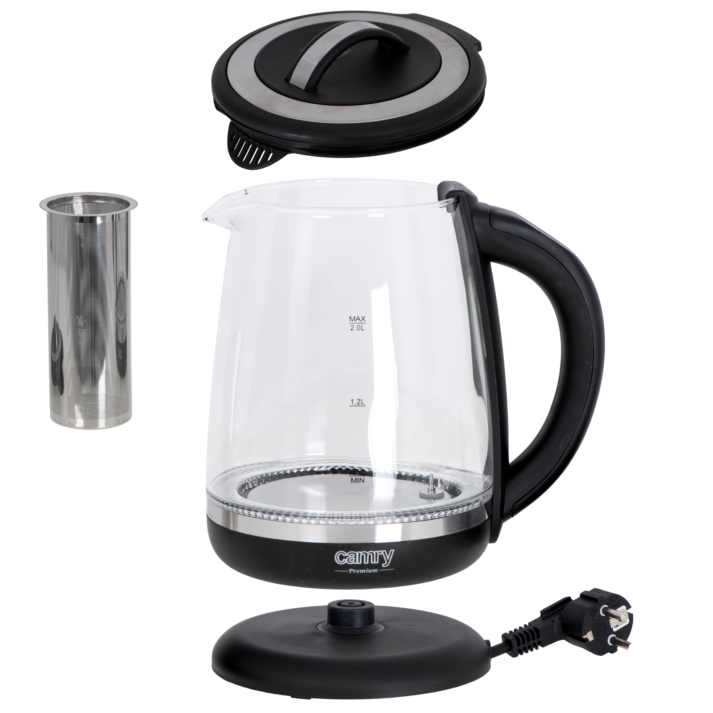 Camry CR1290 Glass Kettle 2.0L with Tea Infuser 2200W