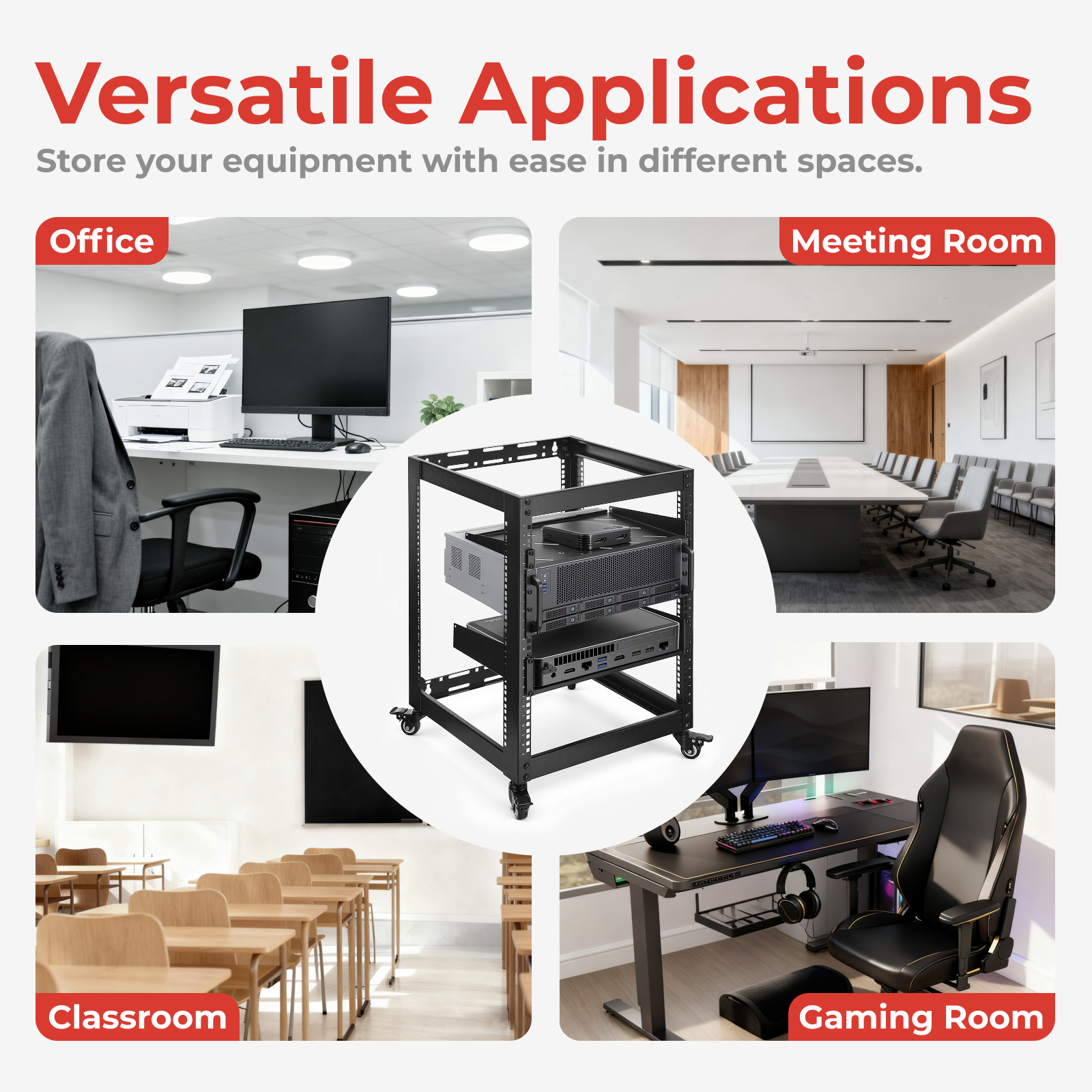 Lumivida Open Frame Server Rack 12U CAB-017-12U