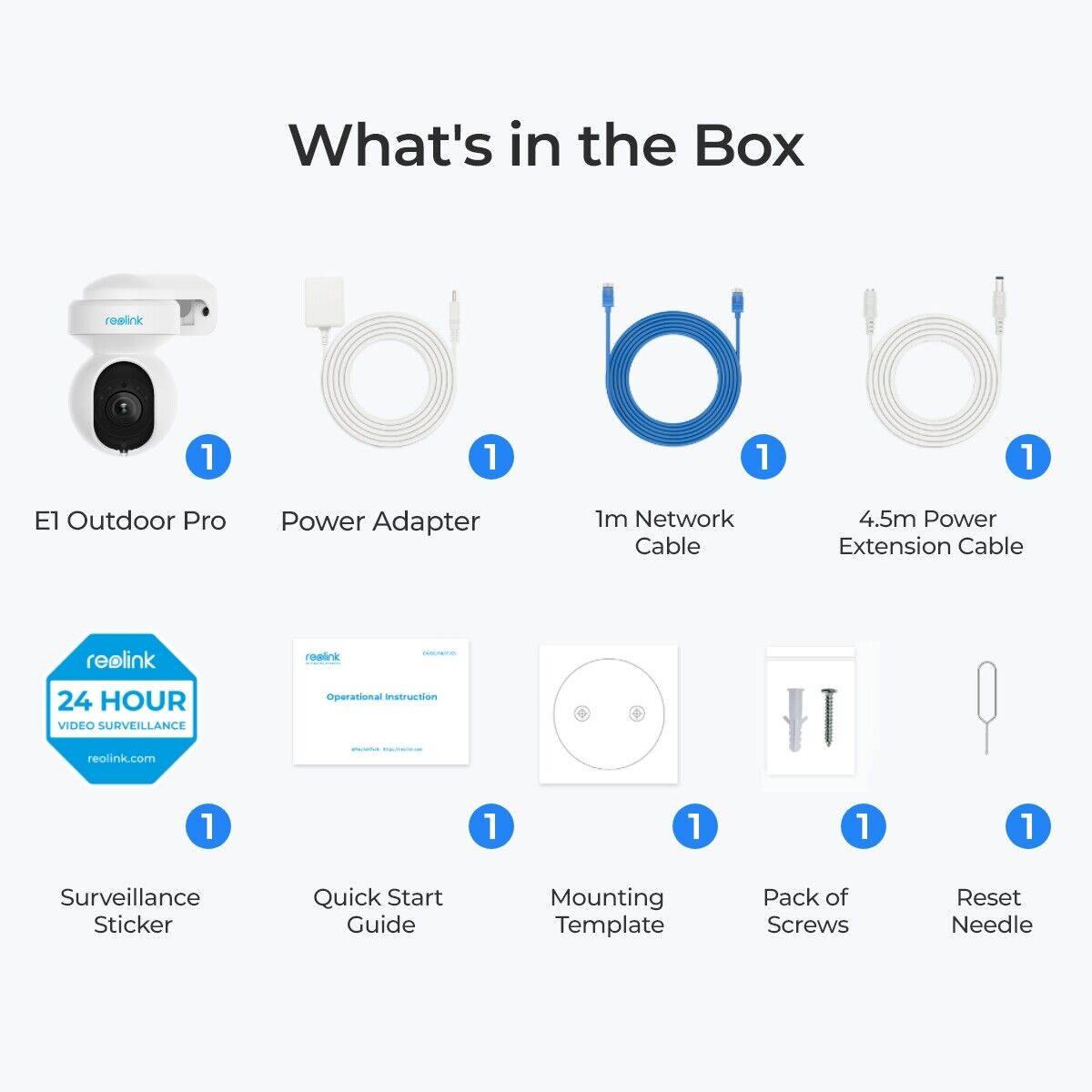 Reolink WIFI Outdoor PTZ Camera 4K 3x Optical Zoom E1 Outdoor Pro