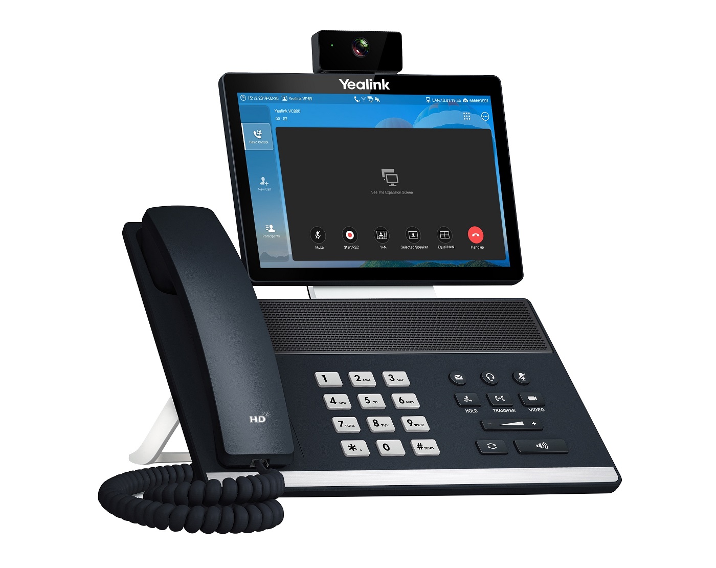 Yealink MS Teams Video Phone with 8.0'' Touch Screen, Camera, HDMI, USB, Bluetooth, Wi-Fi & Hybrid Mode VP59 TEAMS